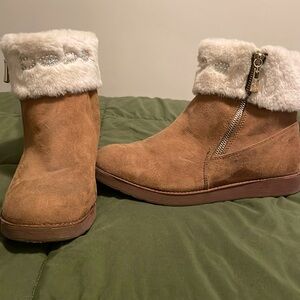Bebe furry ankle boots